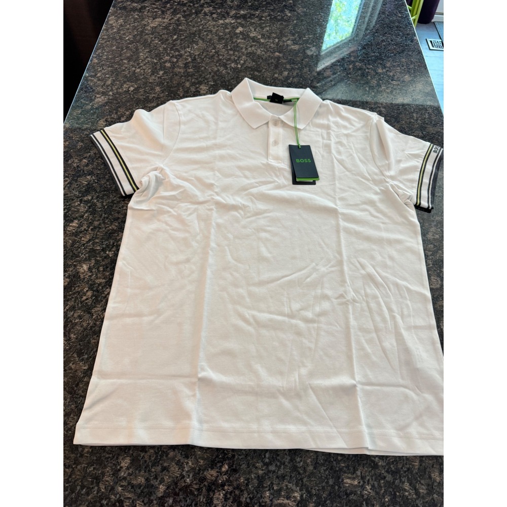 Hugo Boss Mens White Polo Shirt Short Sleeve Polo Zone XXL 50544448 NWT